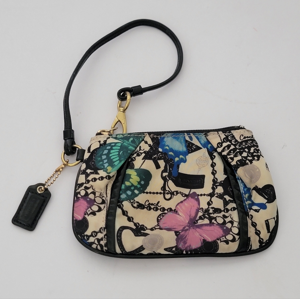 Coach  Butterfly Print Zip Mini Handbag